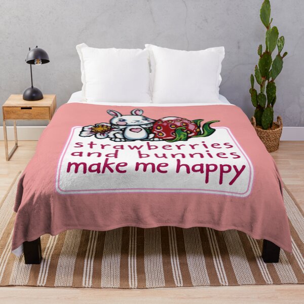 Item preview, strawberries and bunnies make me happy designed and sold by sandpiperstudio.