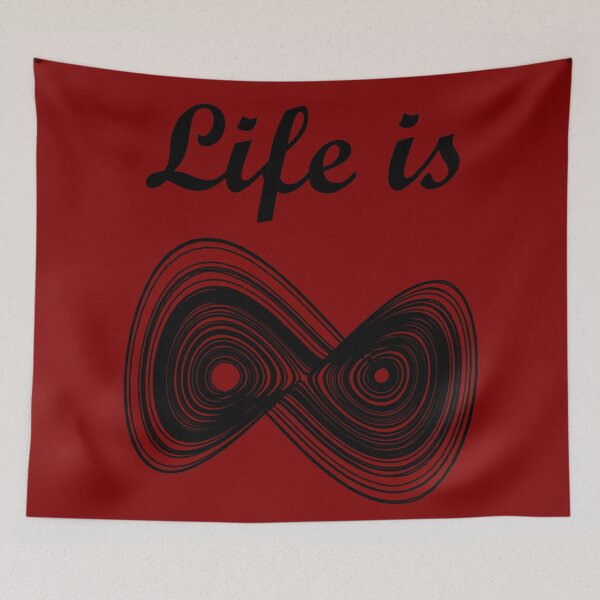 Item preview, Life is unpredictable - Maths Chaos - maroon designed and sold by rahilvalani.