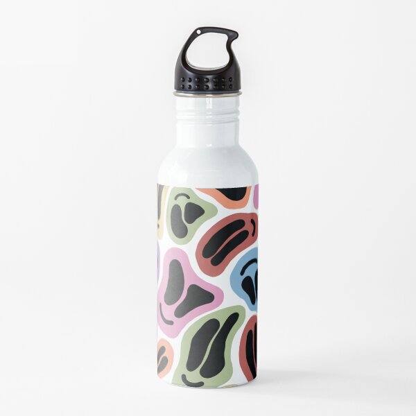 Wavy Pastel Smiley Faces Water Bottle