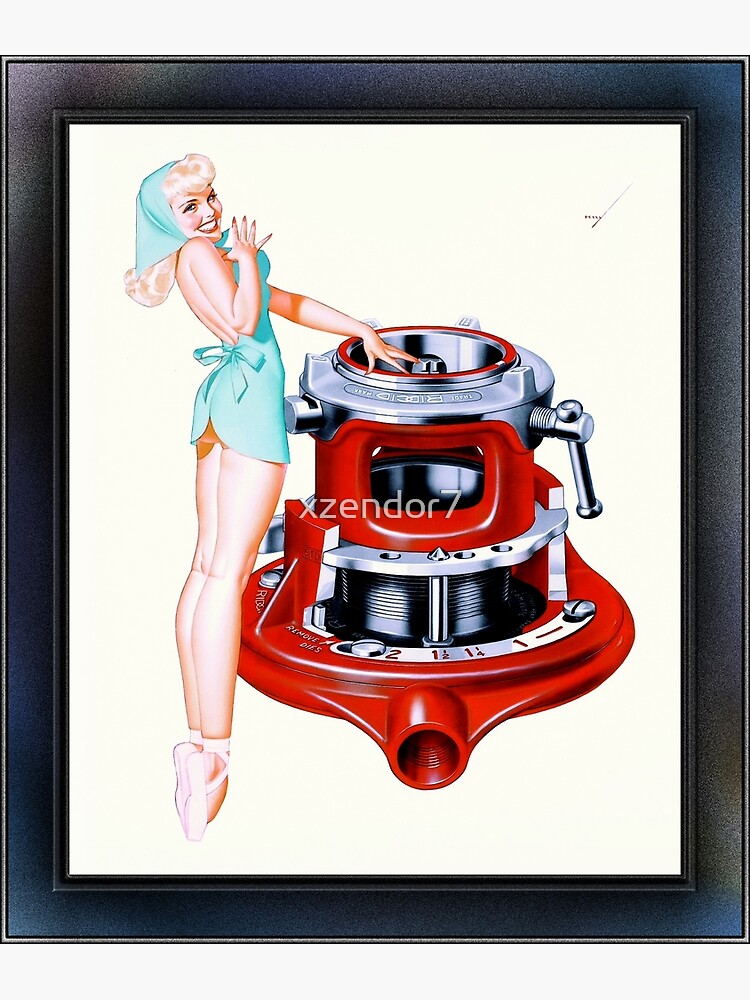 "Rigid Tool 1956 Pinup Girl Calendar Illustration by Brown Petty