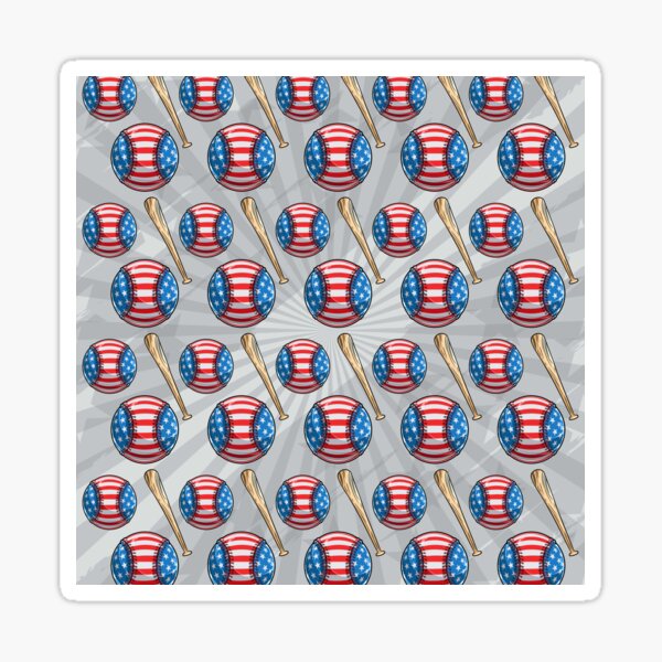 Item preview, US Flag Baseball bat and Baseballs Pattern - Baseball designed and sold by cravingmart.
