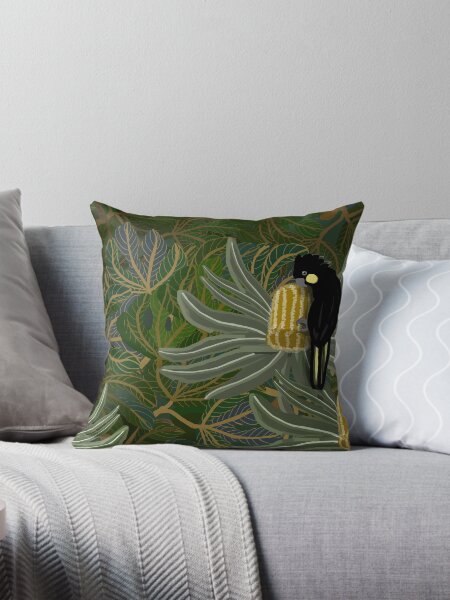 Item preview, Golden Banksias and Black Cockatoo designed and sold by Donnahuntriss.