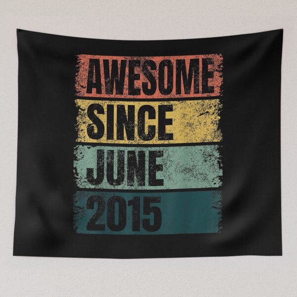 Item preview, Retro Colors 6th Birthday For Kids Awesome Since June 2015  designed and sold by laurader.