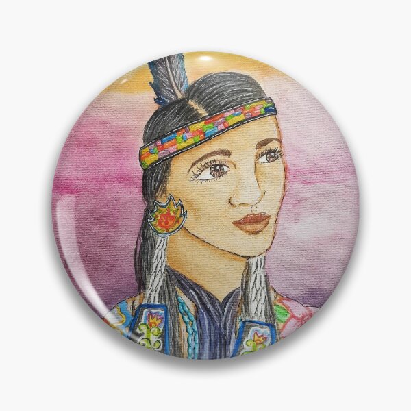 Item preview, Native American Indigenous Woman Watercolor Painting designed and sold by Jada Clark.