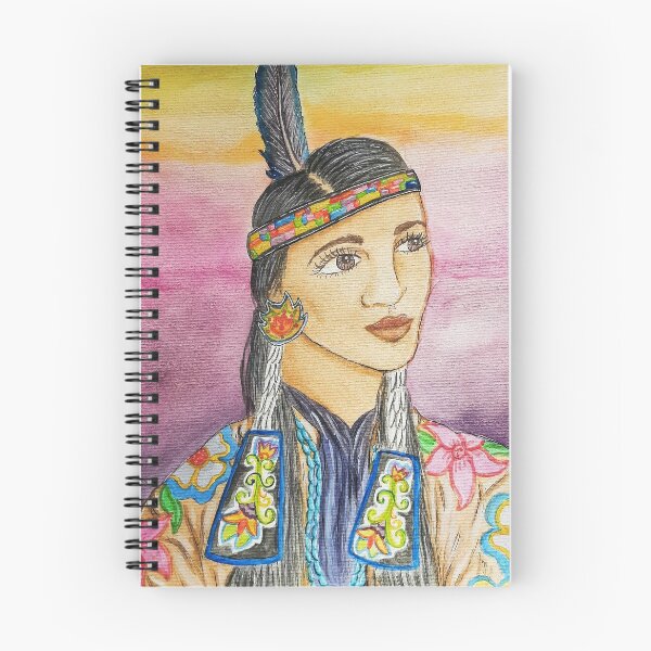 Aperçu de l'œuvre Peinture à l'aquarelle de femme autochtone amérindienne créée et vendue par Jada Clark.