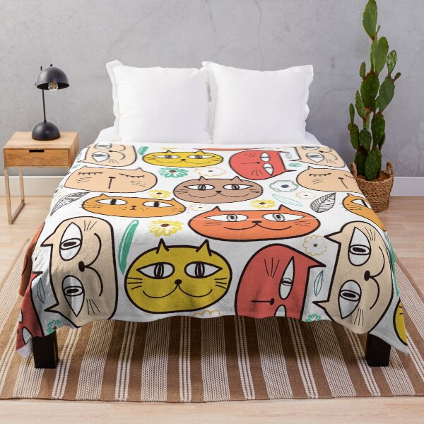 Item preview, Seamless Pattern Of Cute Cats, Simple Colorful Design, Cat Pattern designed and sold by PandaSoul.