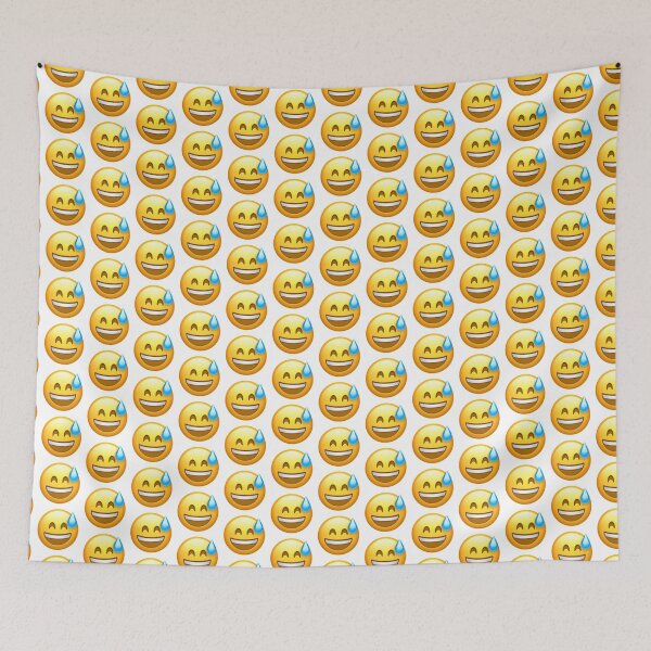 Item preview, Grinning Face With Squinting Eyes And Sweat Drop Emoji designed and sold by Popular-Gifts.
