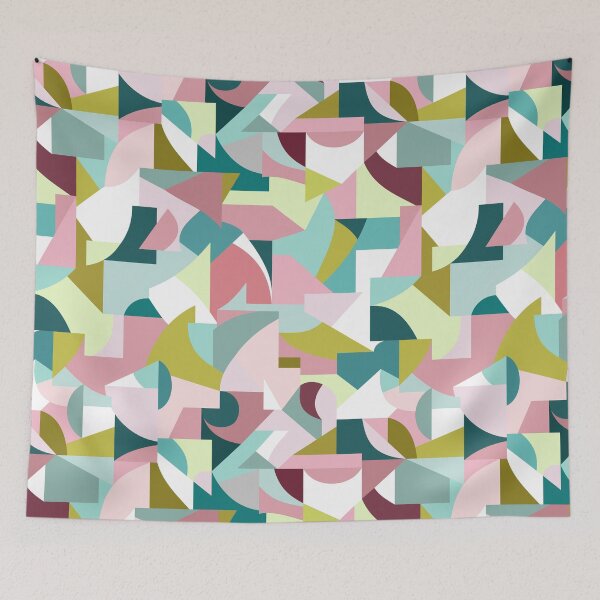 Item preview, Pastel purples, blues and green geometric abstract pattern designed and sold by Muxune.