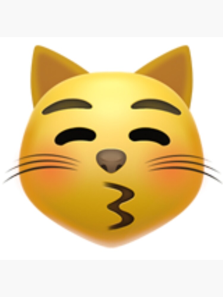 Kissing Cat Face Emoji Poster By Popular Ts Redbubble 