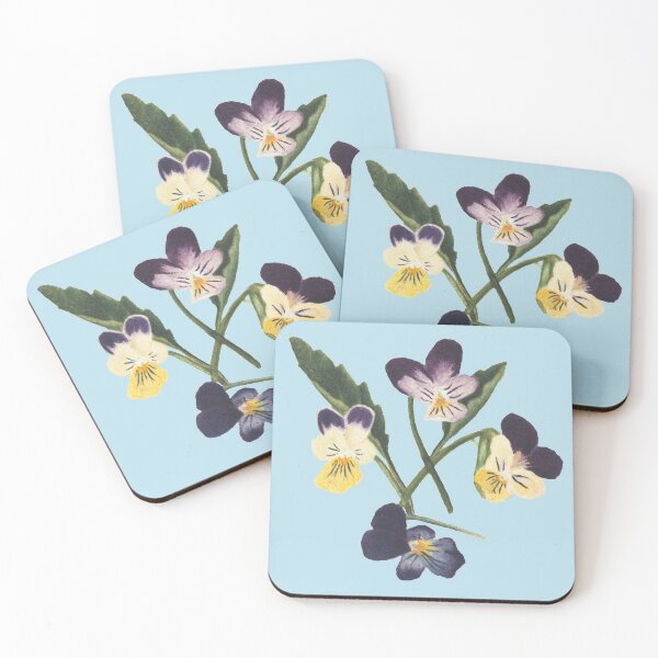 Item preview, Purple Yellow Pansy Flower Print designed and sold by JoyforU.