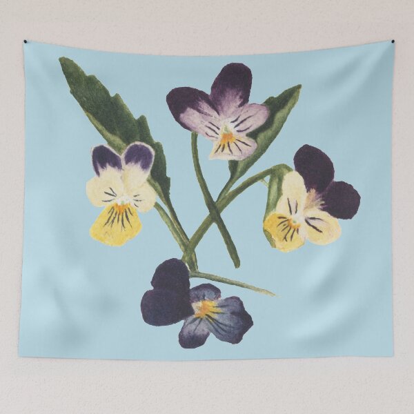 Item preview, Purple Yellow Pansy Flower Print designed and sold by JoyforU.