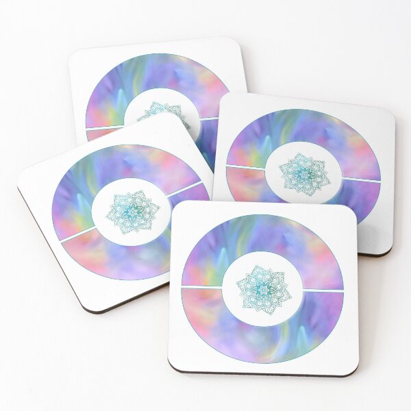 Artikelvorschau, Mandala-Kugel | Türkis und Weiß mit Regenbogen-Aquarell | Zen-Kunst entworfen und verkauft von JillyJ05.