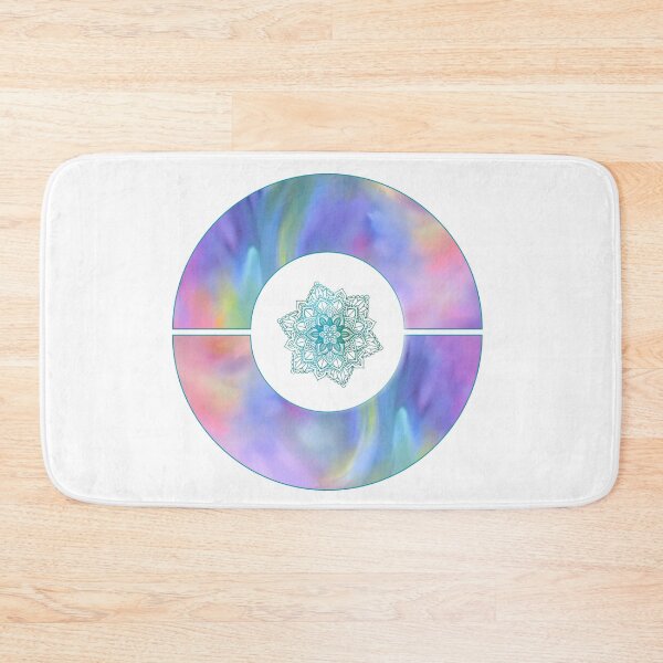 Item preview, Mandala Sphere | Teal and White with Rainbow Watercolour | Zen Art designed and sold by JillyJ05.