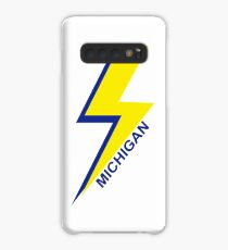 Universität von Michigan Lightning Bolt Artwork Hülle & Klebefolie für Samsung Galaxy