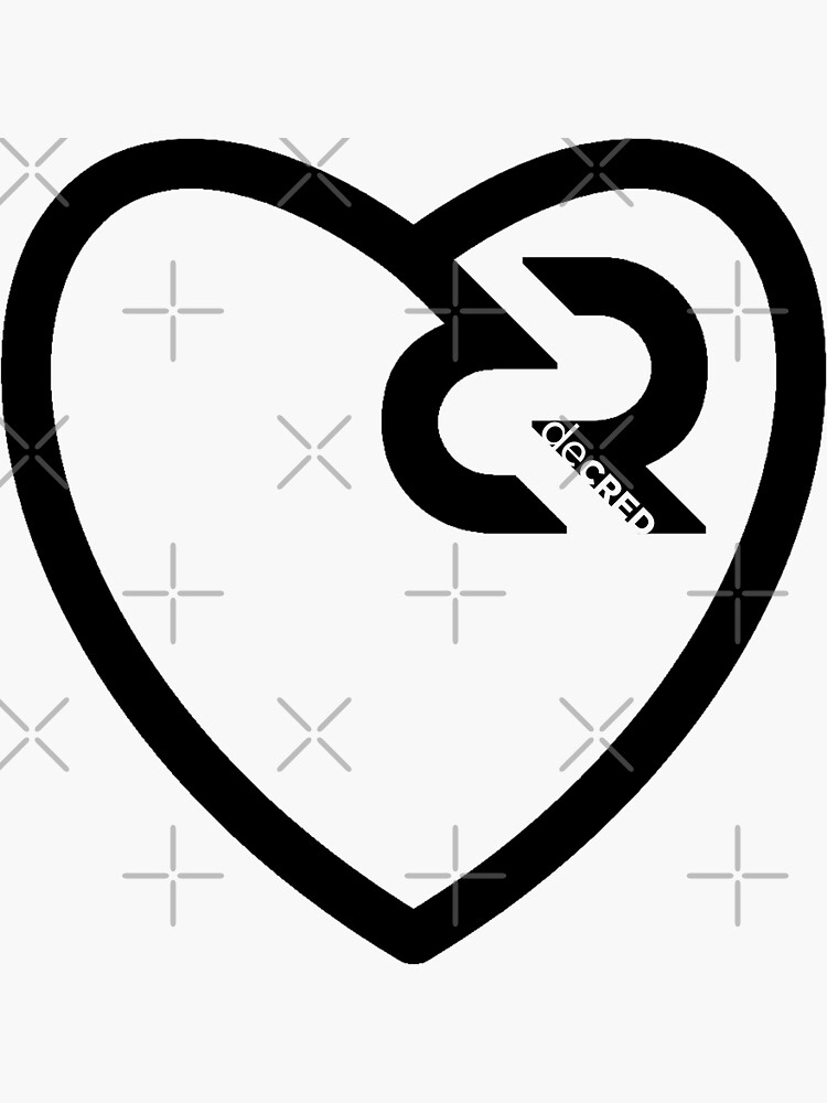 Thumbnail 3 of 3, Sticker, Decred heart © v2 (Design timestamped by https://timestamp.decred.org/) designed and sold by OfficialCryptos.