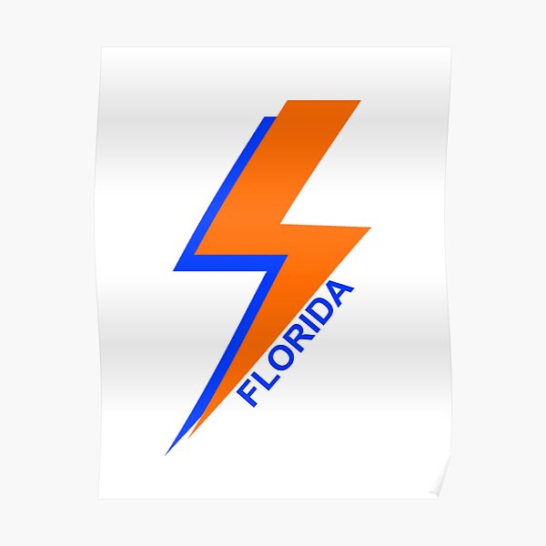 University of Florida Lightning Bolt Artwork Poster