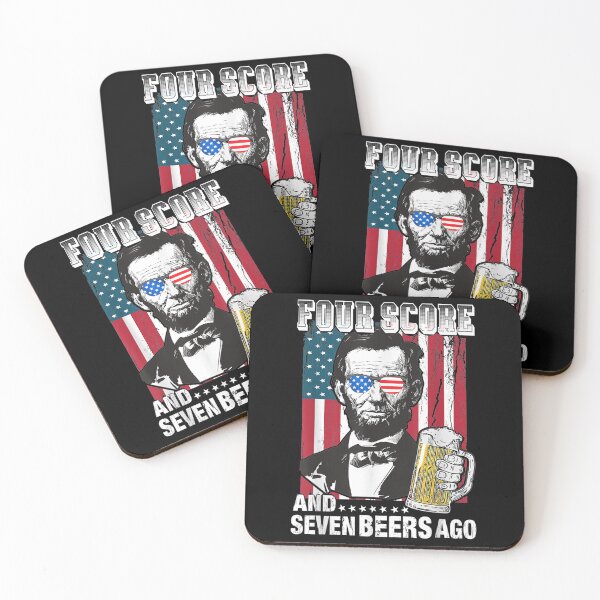 Item preview, Abe Lincoln Funny 4th of July Four Score and 7 Beers Ago designed and sold by Leohun.