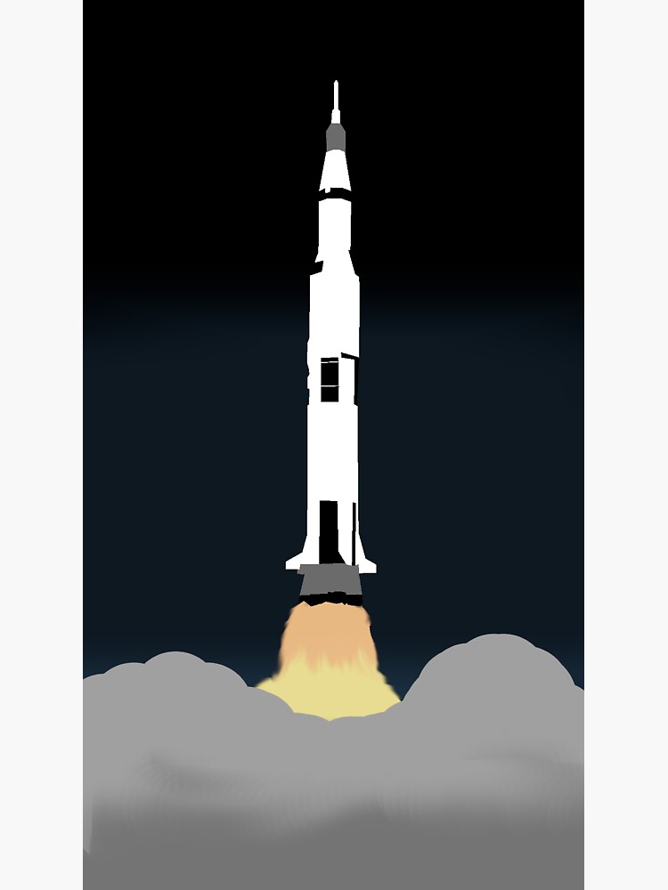 "Saturn V Rocket" Sticker by Redbubble