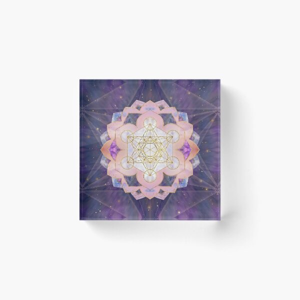 Item preview, Metatron's Cube in Gemstone lotus Sacred Geometry  designed and sold by k9printart.