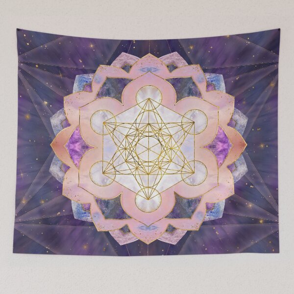 Item preview, Metatron's Cube in Gemstone lotus Sacred Geometry  designed and sold by k9printart.