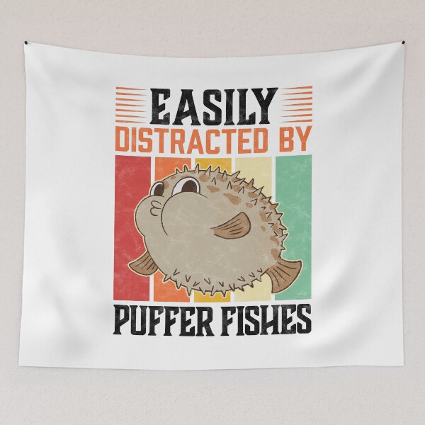 Item preview, Easily distracted by puffer fish aquarium fish designed and sold by madgrfx.