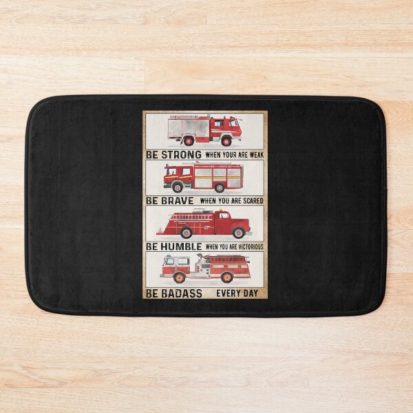 Item preview, Be Strong Be Brave Be Humble Be Badass Firefighter Car Poster designed and sold by kathrynlice.