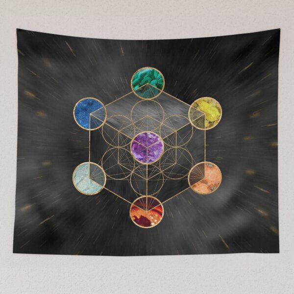 Item preview, Metatron's Cube Chakras Sacred Geometry  designed and sold by k9printart.