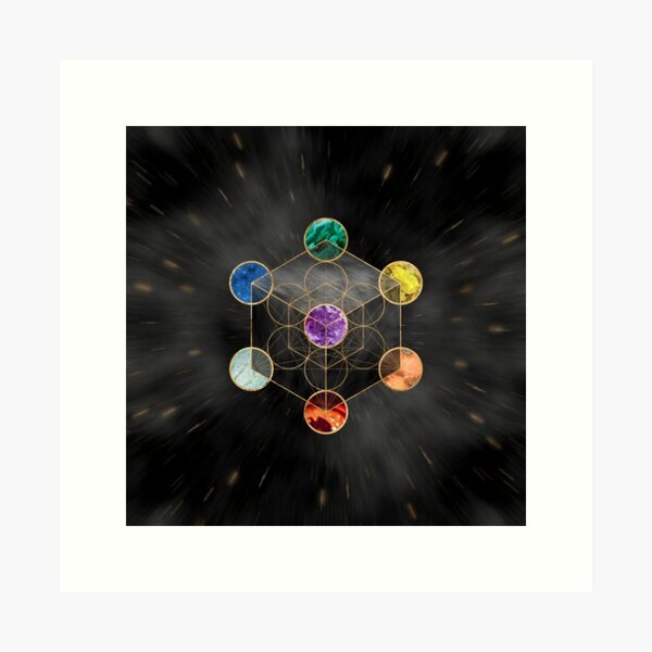 Item preview, Metatron's Cube Chakras Sacred Geometry  designed and sold by k9printart.
