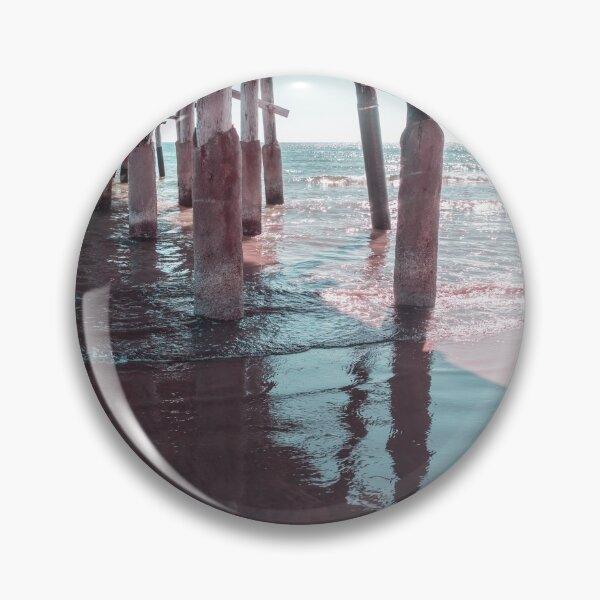 Item preview, Silky Shadows in Mint Green and Pink - Californian Cool Under the Newport Beach Pier designed and sold by Georgia Mizuleva.
