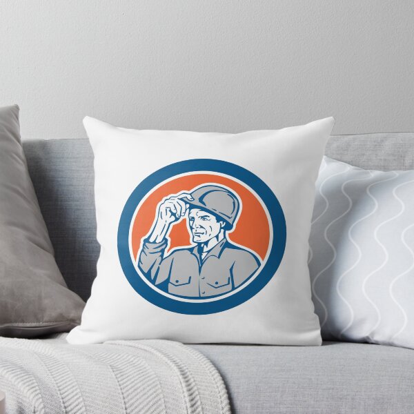 Item preview, Builder Carpenter Tipping Hardhat Circle Retro designed and sold by patrimonio.