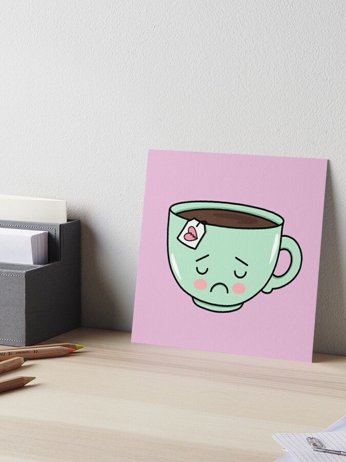 cute tea cup hearts | Art Board Print