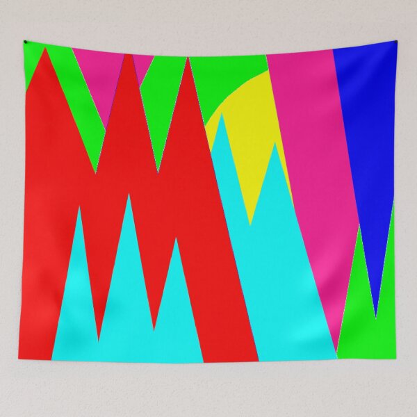 Item preview, Pink Yellow Blue Abstract Lines  designed and sold by ZubiyaArt.