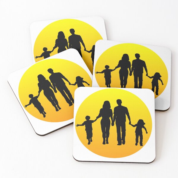 Item preview, Lovely Family With Two Children Silhouette designed and sold by artmartz.