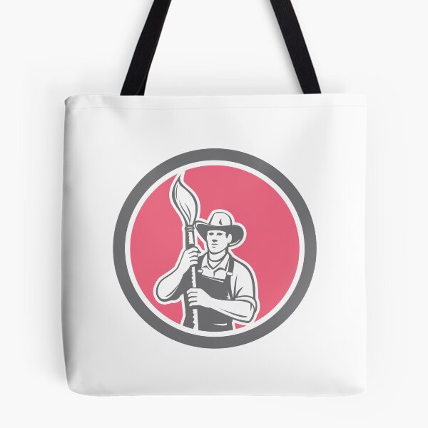 Item preview, House Painter Holding Paintbrush Circle Retro designed and sold by patrimonio.