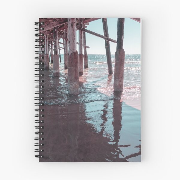 Item preview, Silky Shadows in Mint Green and Pink - Californian Cool Under the Newport Beach Pier designed and sold by Georgia Mizuleva.