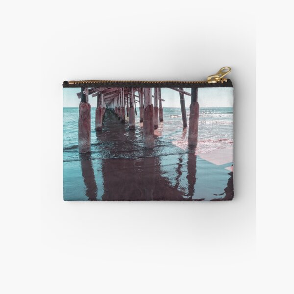 Item preview, Silky Shadows in Mint Green and Pink - Californian Cool Under the Newport Beach Pier designed and sold by Georgia Mizuleva.
