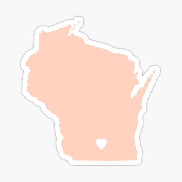 Dizzlers Wisconsin State with Polka Dot Bow Sticker Small