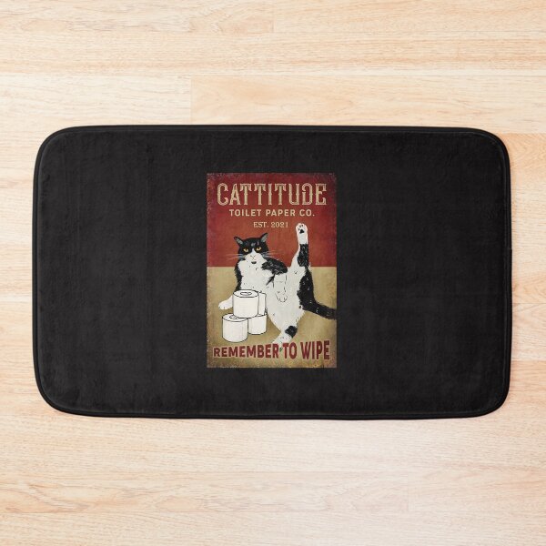 Item preview, Cattitude Toilet Paper Remenber To Wipe Black Cat Poster designed and sold by barbaraschumach.