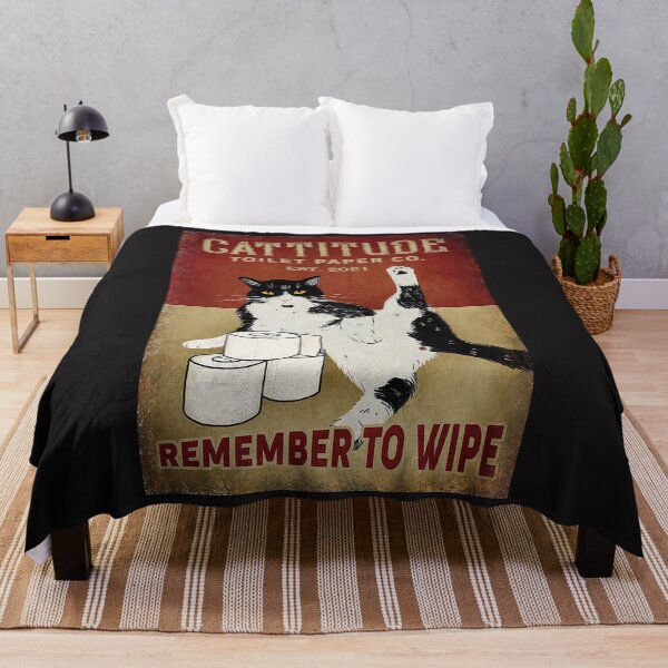 Item preview, Cattitude Toilet Paper Remenber To Wipe Black Cat Poster designed and sold by barbaraschumach.