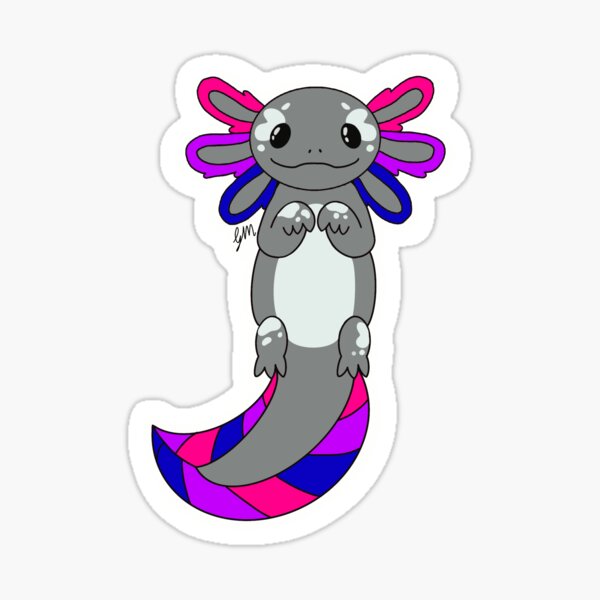 Aperçu de l'œuvre Fierté bisexuelle axolotl créée et vendue par FernStarthecat.