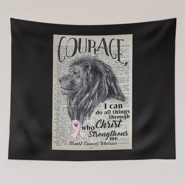 Item preview, Courage I Can Do All Things ThroughChrist Lion Poster designed and sold by barbaraschumach.