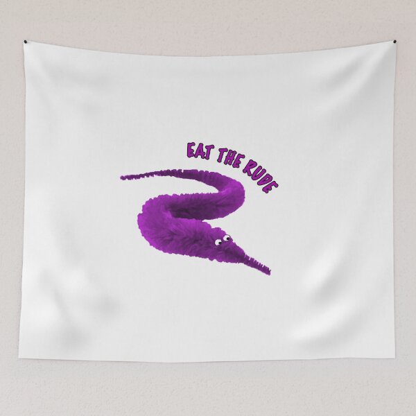 Item preview, Worm on a string Purple Eat the Rude designed and sold by Geek-Nerd-Shop.