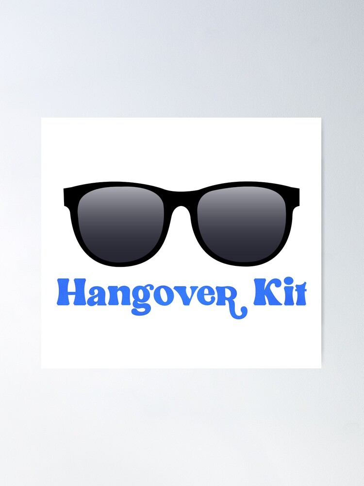 Hangover Kit! Blue (on White) Poster for Sale by PawsitiveMum