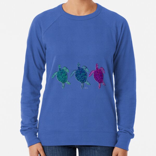 Sea Turtles 6C green blue purple Lightweight Sweatshirt
