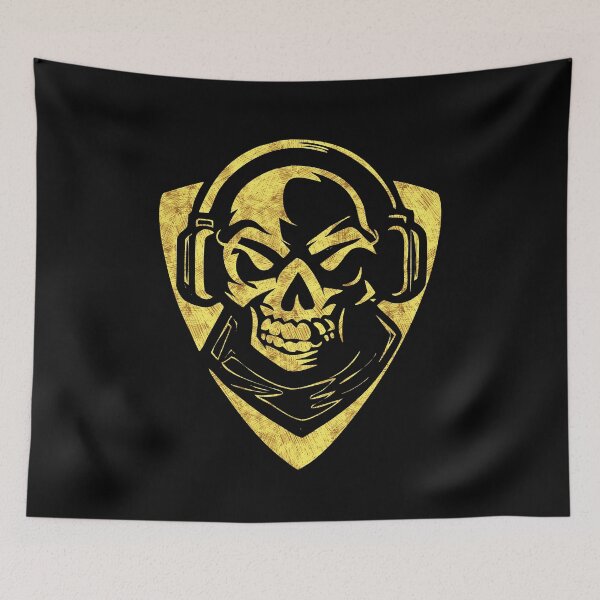 Item preview, Natural Born GAMER Skull with Headphones Abstract Tribal Tattoo Style designed and sold by Naumovski.