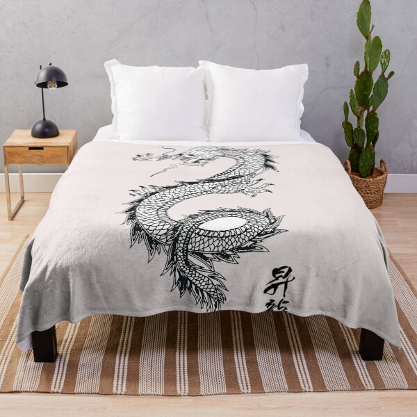 Item preview, Dragon tatoo, scary dragon, fire breathing dragon, chinese dragon, asain dragon, cool dragon, black and white dragon designed and sold by Nostrathomas66.