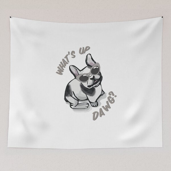 Item preview, WHATS UP DAWG? Copy of Cute Pug Wearing Sunglasses designed and sold by sunnyxvibesss.