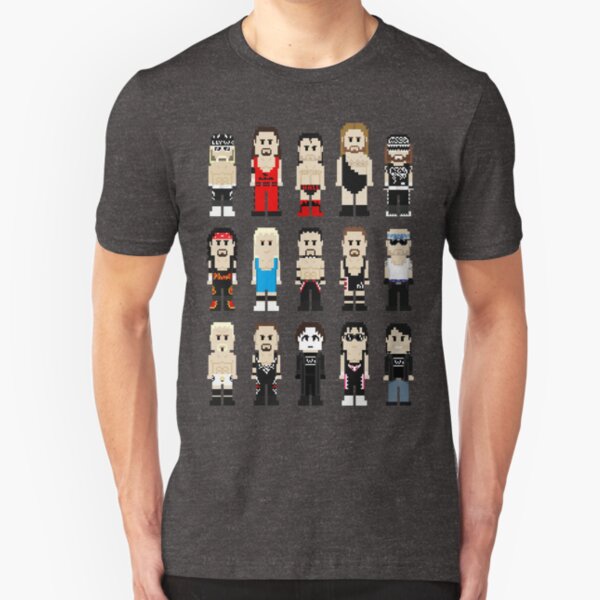 8-Bit Wrestlers 4 Life Slim Fit T-Shirt