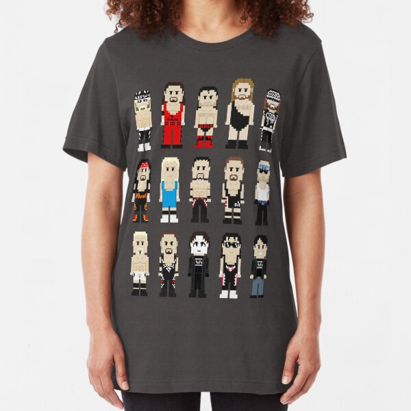 8-Bit Wrestlers 4 Life Slim Fit T-Shirt