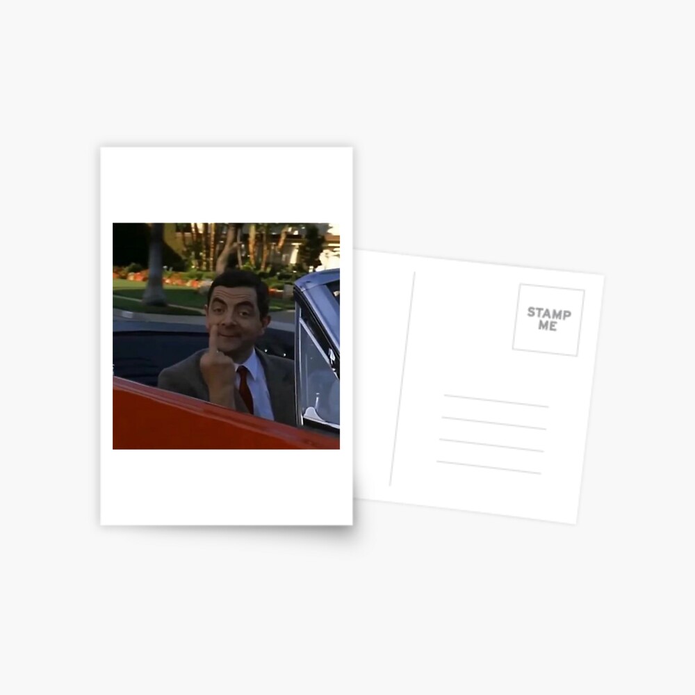 Funny Mr Bean Middle Finger Meme Design Postcard For Sale By